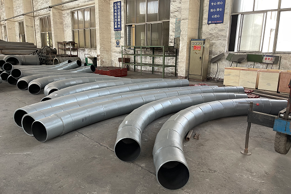 輸送水泥粉塵的雙金屬耐磨彎頭