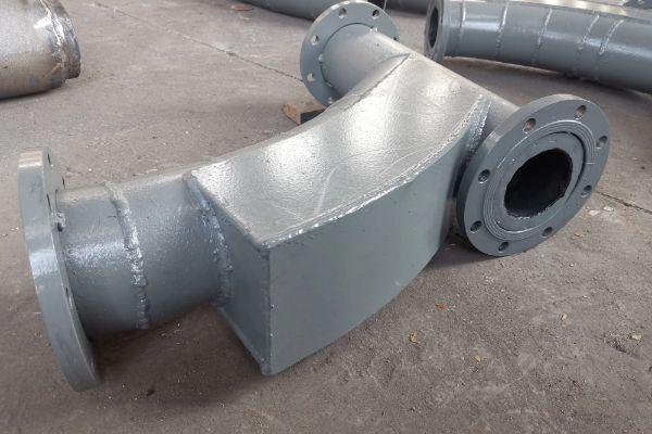 90°雙金屬復(fù)合耐磨帶背包彎頭φ180